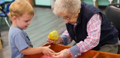 Toddler and Senior together